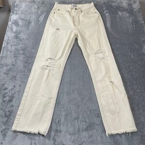 BDG Urban Outfitters Jeans Size 27 Cream Distressed Cowboy High Rise Straight